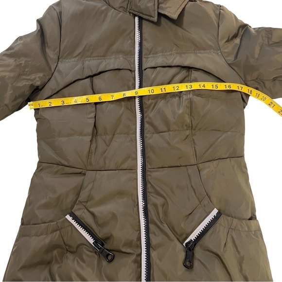 Orolay Women's Green Down Puffer Jacket Hooded Winter Coat Two-Way Zipper Size M - Picture 10 of 15